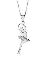 elegant ballet dancer silver baby necklace